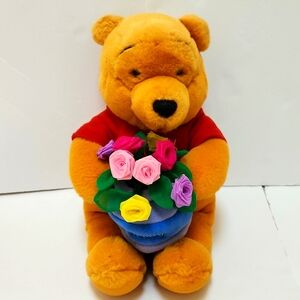 Vintage 90's Winnie The Pooh Disney Flowers & Honey Plush Stuffed Animal Y2K